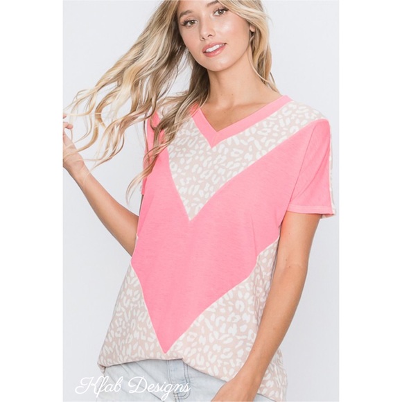 Tops - ❤️LAST! V Neck Animal Print Contrast Soft Knit Top